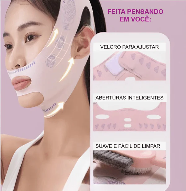 V-Revitalize - Máscara de Contorno Facial - Suaviza Rugas, Papada e Modela o Rosto